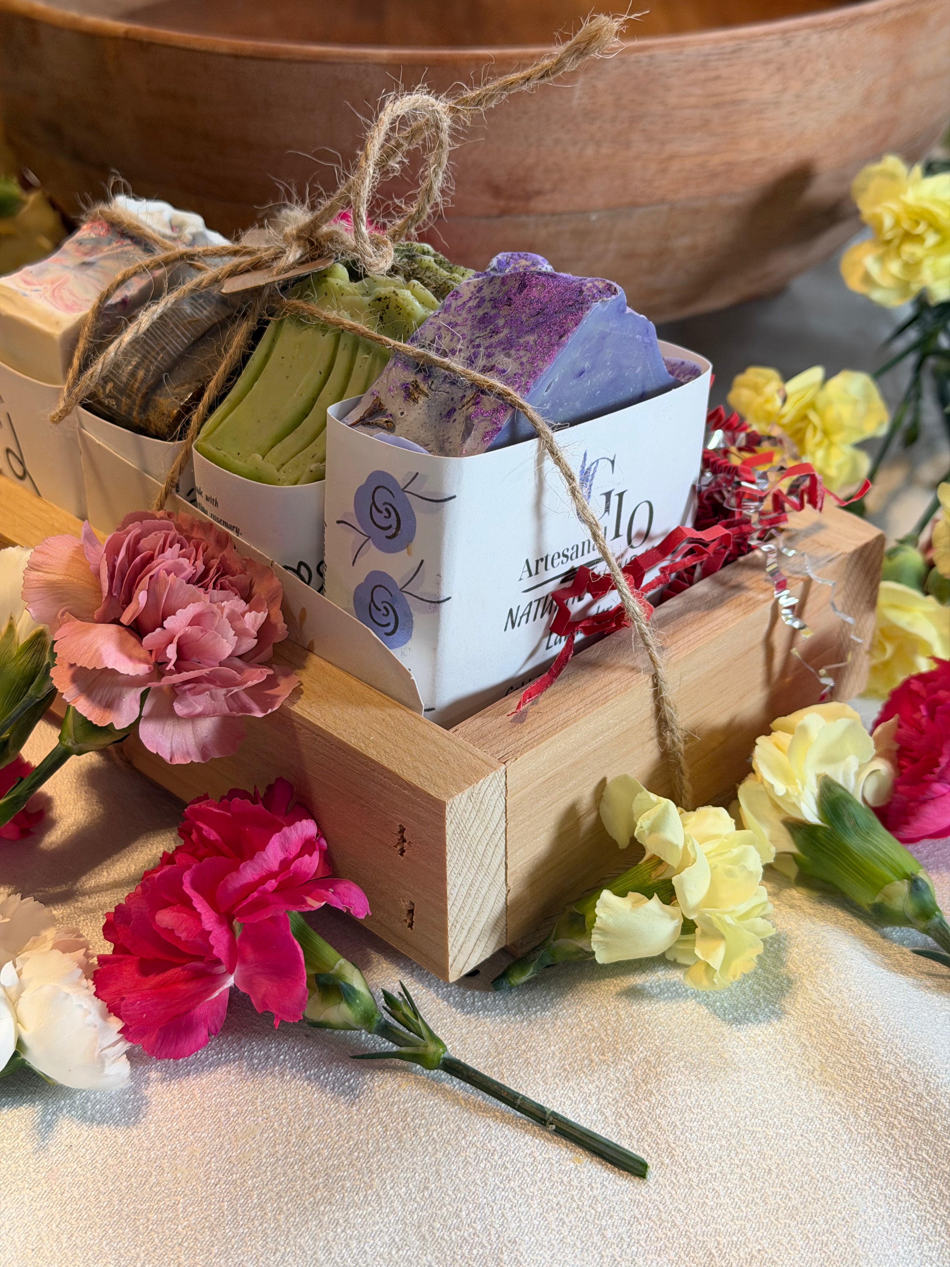 Set Natural  de 4 jabones Artesanales